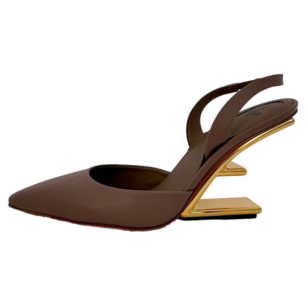 Fendi Fendi First Slingback Pumps in Beige Calf Leather - Picture 7 of 12
